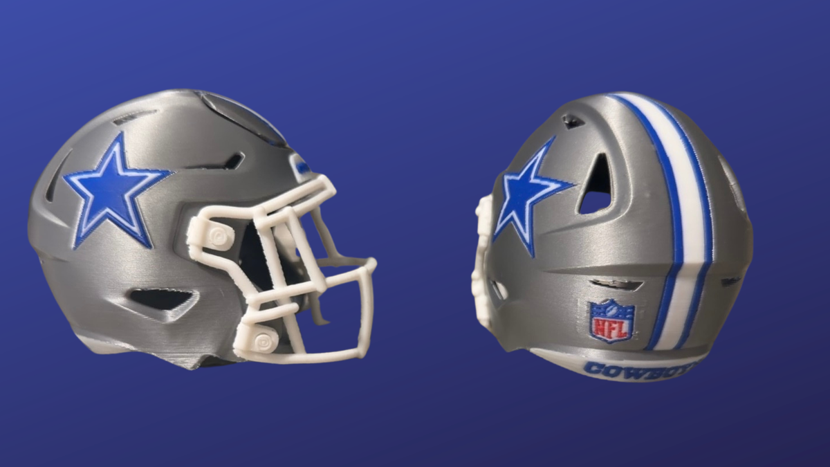 Dallas Football Mini Helmet – 3D Printed Cowboys Inspired Collectible