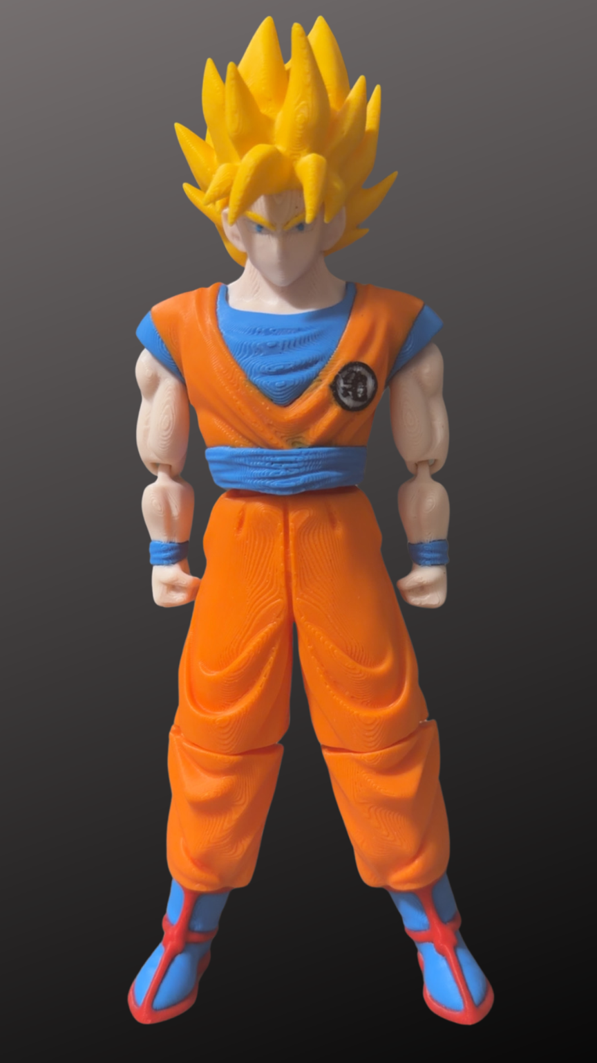 Golden-Haired Anime Warrior – Articulated 3D Printed Figure