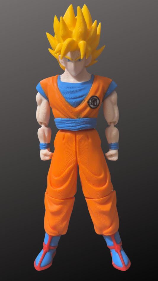 Golden-Haired Anime Warrior – Articulated 3D Printed Figure