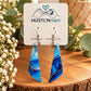 Blue Marble Geometric Dangle Earrings
