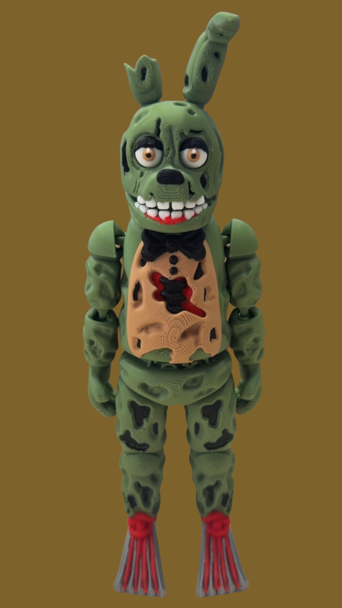 Green  Rabbit Horror Animatronic – Articulated 3D Printed Figure