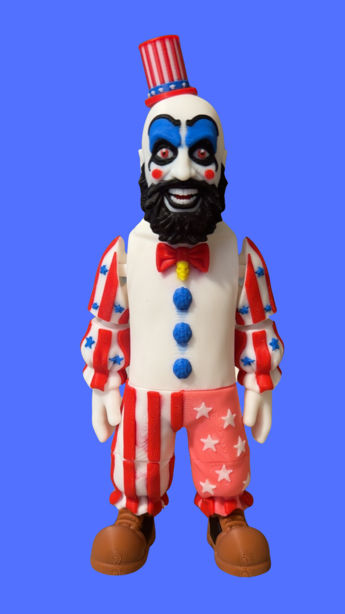 Patriotic Horror Clown – Articulated 3D Printed Figure