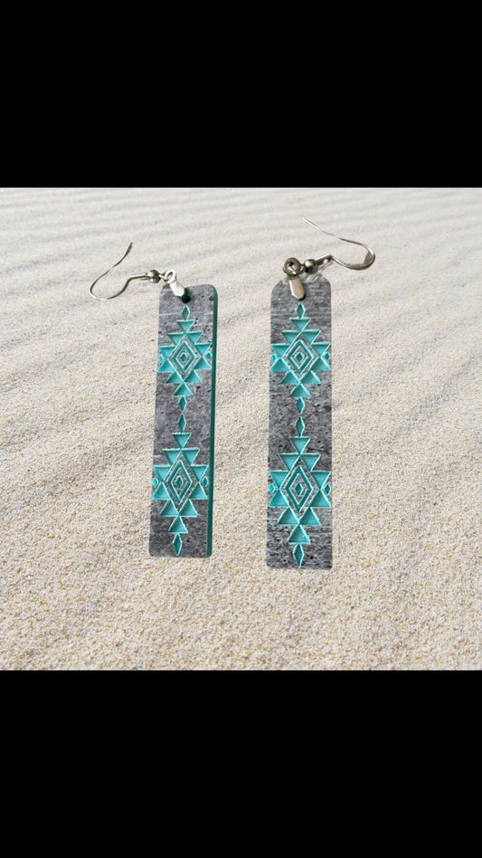 Turquoise/ Grey Dangles