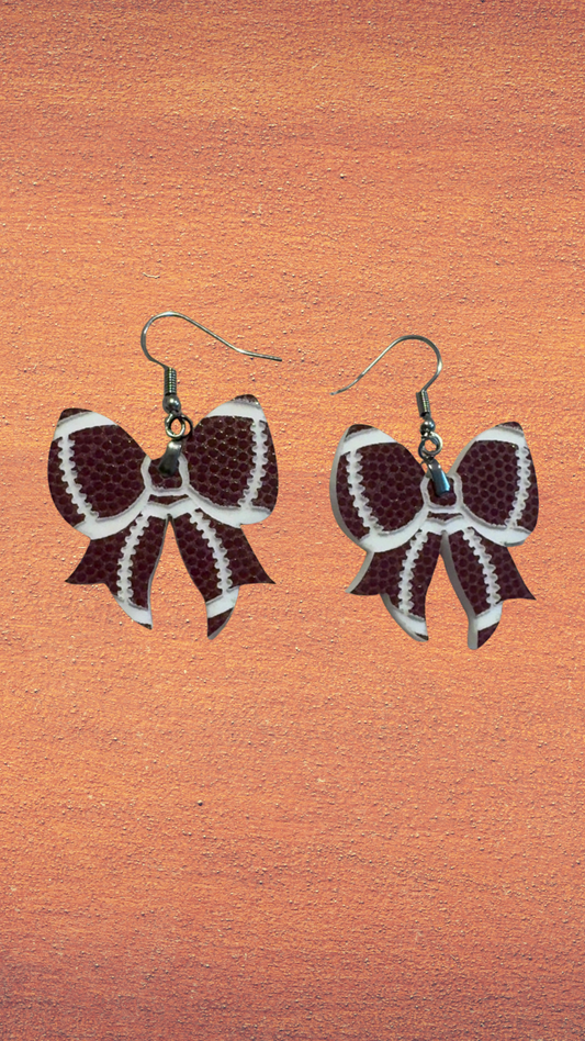 Football Bow Earrings