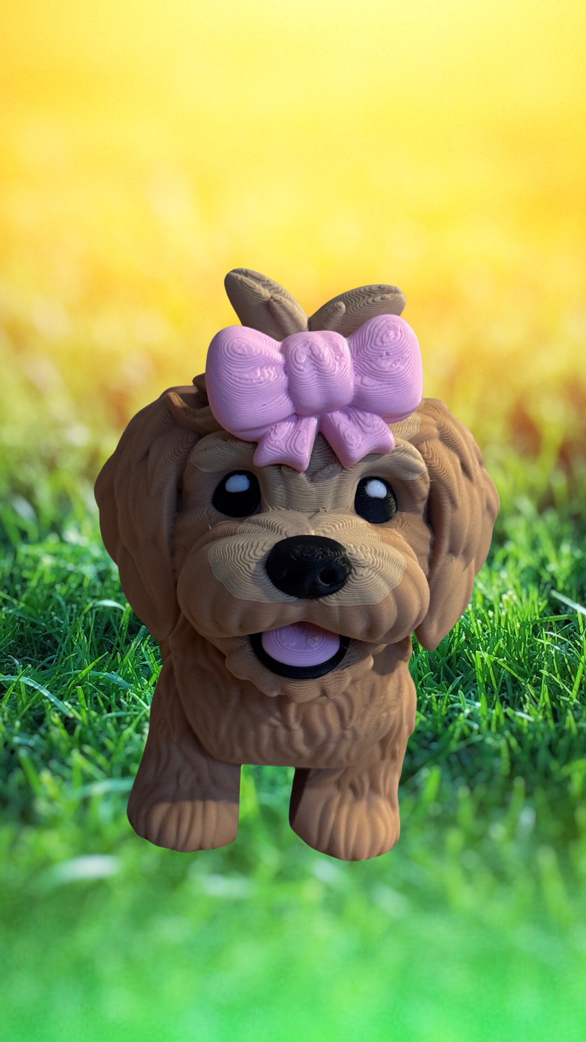 Golden doodle with Bow