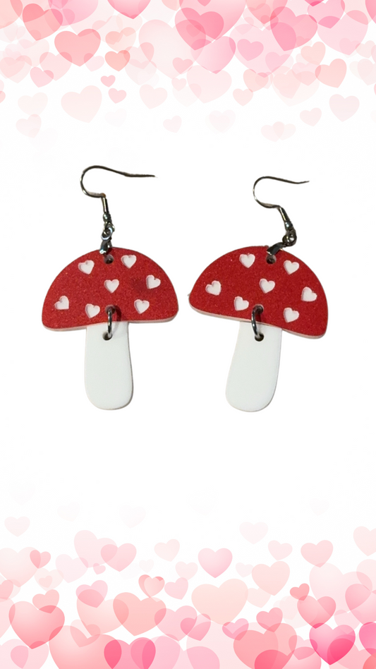 Mushroom Heart Earrings