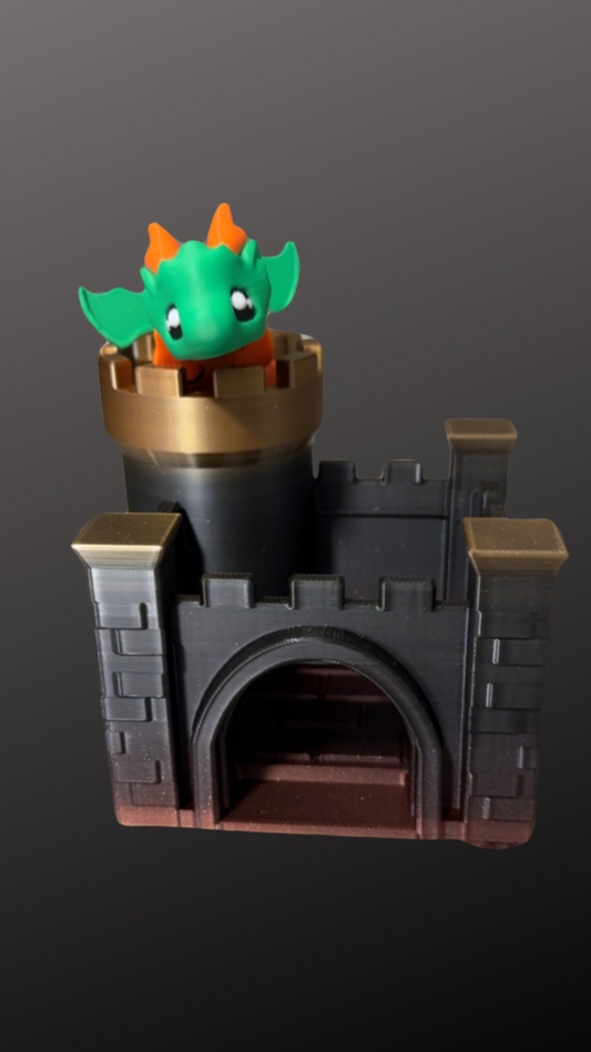 Green / Orange dragon with castle