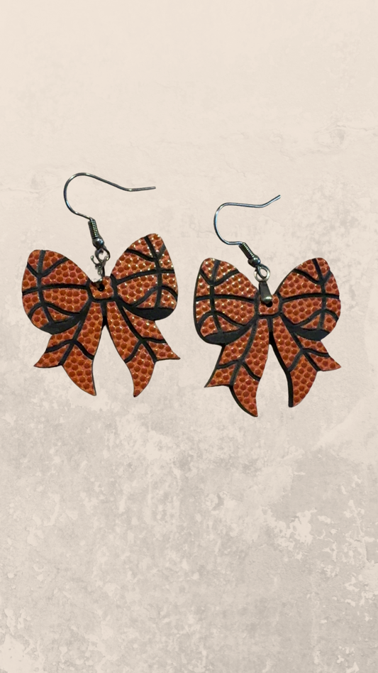 Basketball Bow Earrings