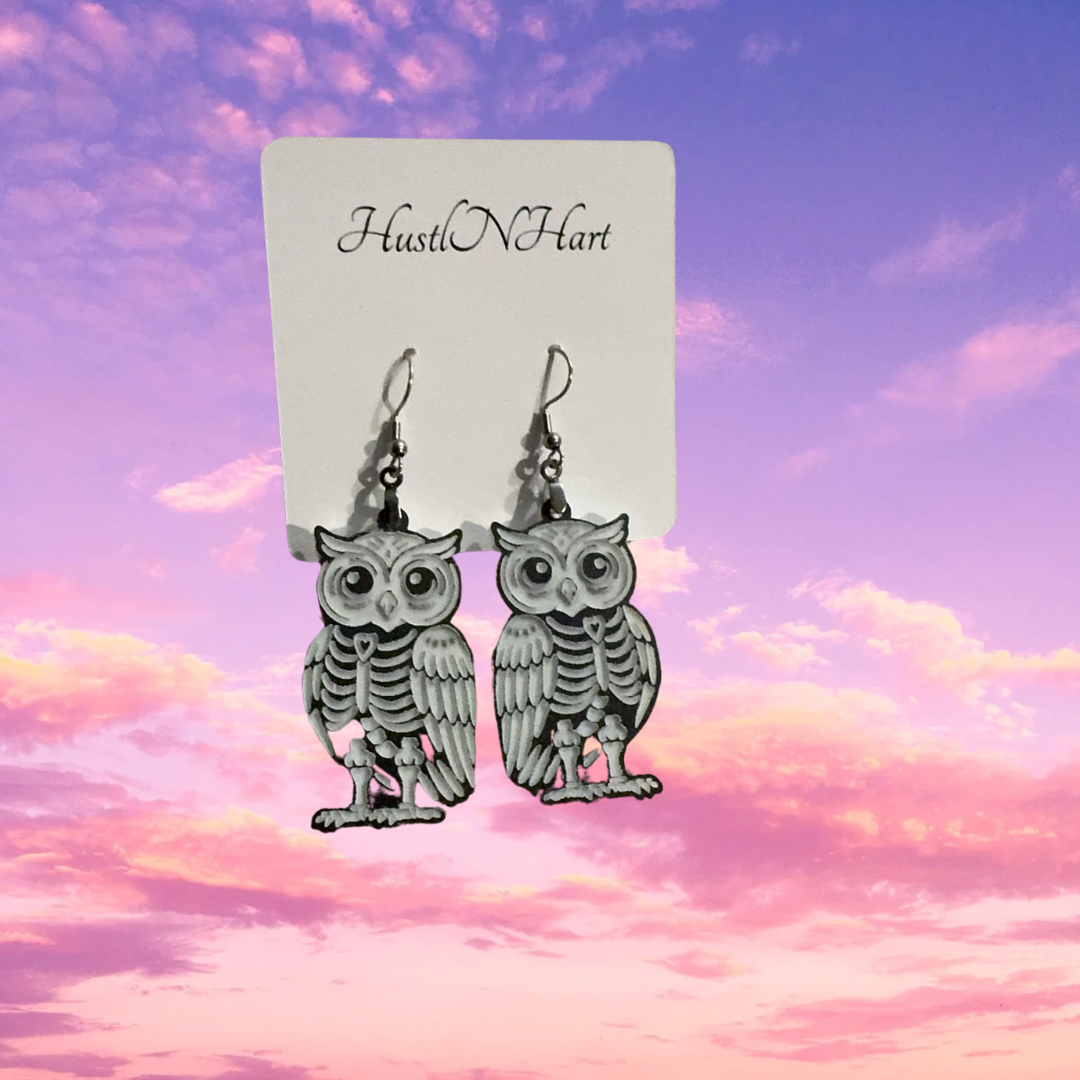 Skeleton Owl Dangles