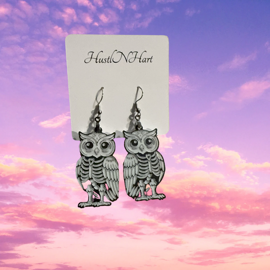 Skeleton Owl Dangles